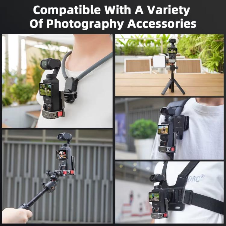 لـ DJI OSMO Pocket 3 BRDRC PO3005 حامل مشبك خلفي متعدد الوظائف بقاعدة مغناطيسية قابلة للتوسيع مع إطار ملحق، قاعدة مغناطيسية