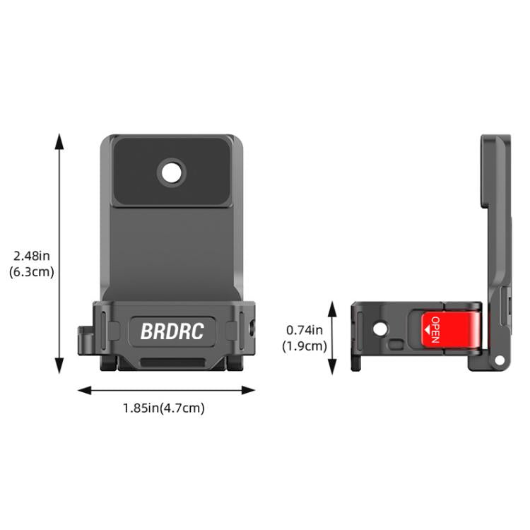 لـ DJI OSMO Pocket 3 BRDRC PO3005 حامل مشبك خلفي متعدد الوظائف بقاعدة مغناطيسية قابلة للتوسيع مع إطار ملحق، قاعدة مغناطيسية