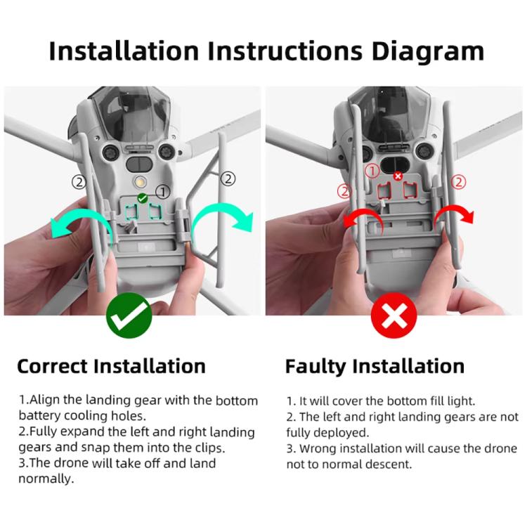 حامل تثبيت قابل للطي لمعدات الهبوط الداعمة لطائرة DJI Mini 4 Pro BRDRC