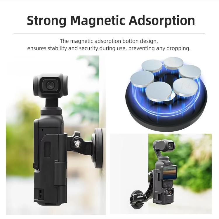 لـ DJI Osmo Pocket 3 Flymile حامل مغناطيسي بقاعدة ثابتة ومشبك خلفي ومحول إطار ملحقات، 4 قطع/مجموعة، 6 قطع/مجموعة