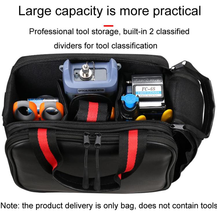Fiber Optic Cold Splicing Tools Classification Storage Bag Optical Power Meter Red Light Pen Backpack Satchel, 25.5 x 14.5 x 20cm