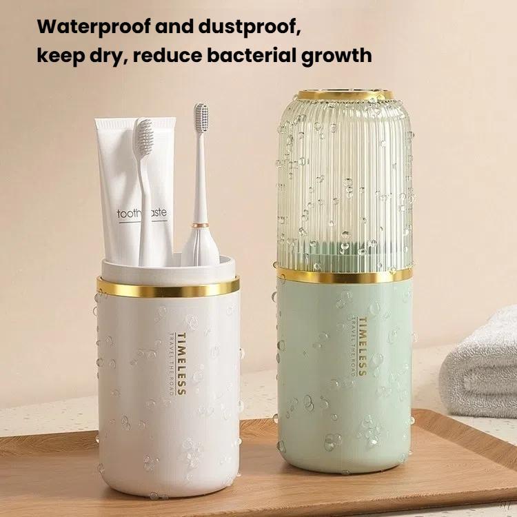 Transparent Toothbrush Travel Container Toothpaste Storage Cup Box Organizer, 2-in-1 White, 2-in-1 Green, 3-in-1 White, 3-in-1 Green