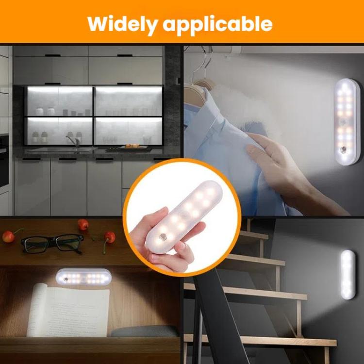 Magnetic LED Cabinet Light Motion Sensor Rechargeable Lamp 20 LEDs 3-color Temperature, A68-3A-11cm