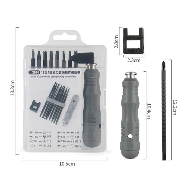 Multifunctional Combination Retractable Dual-purpose Screwdriver Set Iso-U Phillips Screwdriver Repair Tools, 18 In 1