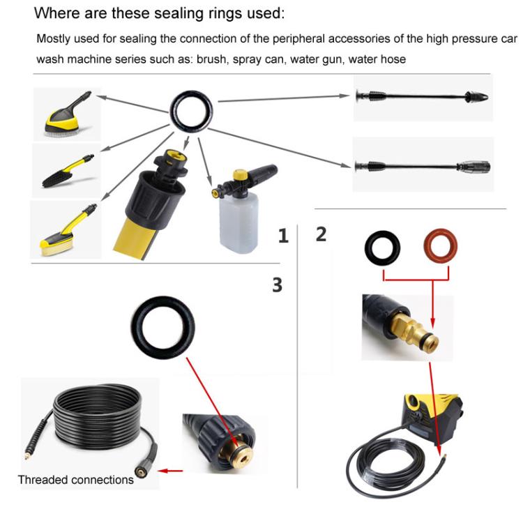 For Karcher K2 / K3 / K4 / K5 / K6 / K7 High Pressure Washer Seal O-Ring, 20pcs / Set, 37pcs / Set