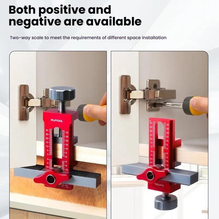 RUITOOL Cabinet Door Installation Locator Aids Adjustable Rebounder Punched Mounting Jig Leveling Device, With 10mm Drill + Brass Limit Ring, With 10mm Drill, With 6/8/10mm Drill Brass Limit Ring + 6/8mm Drill Sleeve, Without Drill