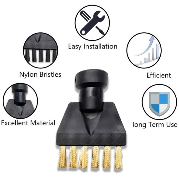 For Karcher SG-42 / SG-44 / SC1-SC5 Steamer Cleaning Small Flat Brush Accessories, Copper, Nylon