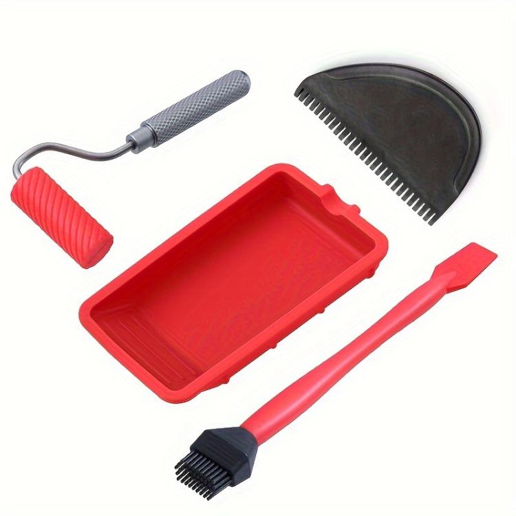 Glue Tray Brush Tool Silicone Case Roller Brush Reusable Paint Tray Woodworking Glue Container, RL-9217, ZH9217-1, ZH9217-2