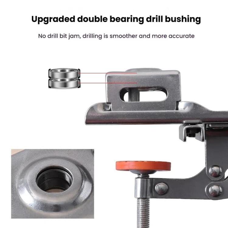 RUITOOL Stainless Steel Hinge Puncher Locator Adjustable Margin Quick Jig Woodworking Closet Door Hinge Punching Tool, 5 In 1, 6 In 1