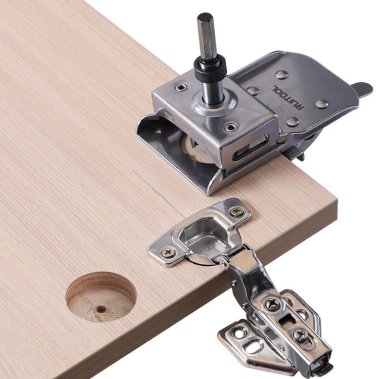 RUITOOL Stainless Steel Hinge Puncher Locator Adjustable Margin Quick Jig Woodworking Closet Door Hinge Punching Tool, 5 In 1, 6 In 1