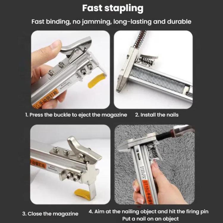 Manual Wire Trough Steel Nail Cement Nail Tool, ST18, 18mm Steel Nails 400pcs /Box