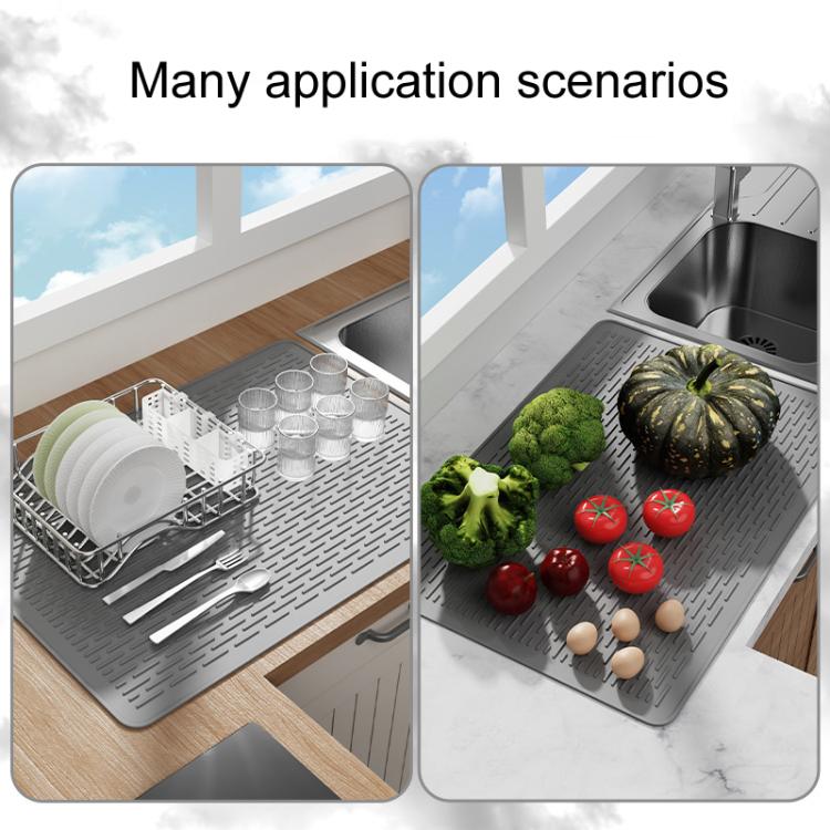 Large Silicone Stovetop Protective Mat Kitchen Countertop Dish Drainage Stain Prevention Pad