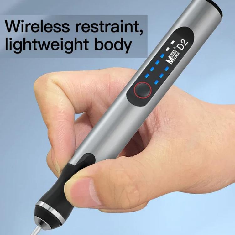MaAnt D2 Rechargeable Speed Regulating Electric Grinding Pen Small Sanding Machine With 7 Sanding Heads, D2