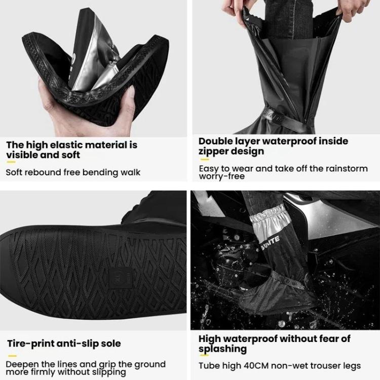 SULAITE Motorcycle Shoe Cover Thickened Anti-slip Wear-resistant Rain Shoes Outdoor Riding Adult Rain Boots, S, M, L, 2XL