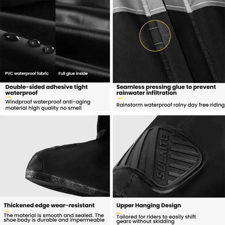 SULAITE Motorcycle Shoe Cover Thickened Anti-slip Wear-resistant Rain Shoes Outdoor Riding Adult Rain Boots, S, M, L, 2XL