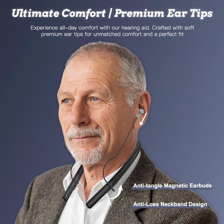 Neck-hanging 16-channel Bluetooth Hearing Aid Rechargeable Sound Amplifier for The Elderly, Bluetooth Hearing Aid