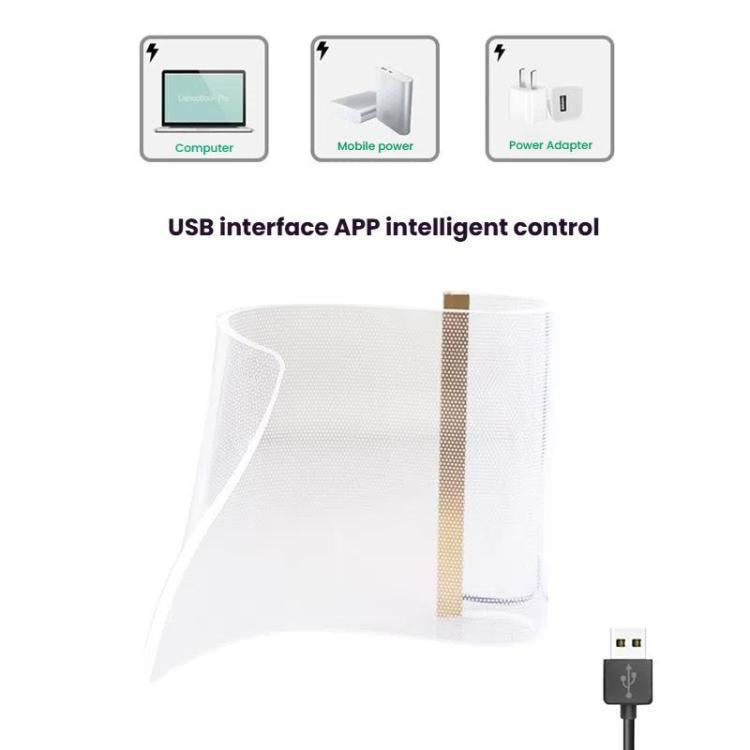 مصباح مكتبي محيطي من الأكريليك بدليل إضاءة LED لغرفة الألعاب وغرفة النوم ومقابس USB ومصابيح مبتكرة إيقاعية RGB