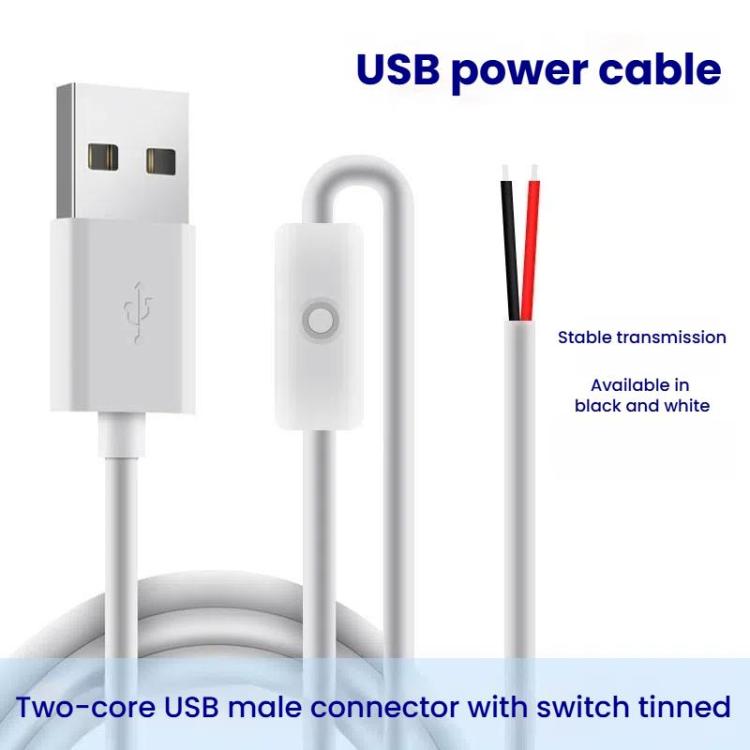 كابل طاقة USB ثنائي السنون 501 كابل زر التحكم في التشغيل والإيقاف شريط إضاءة LED سلك طاقة إضاءة نباتية