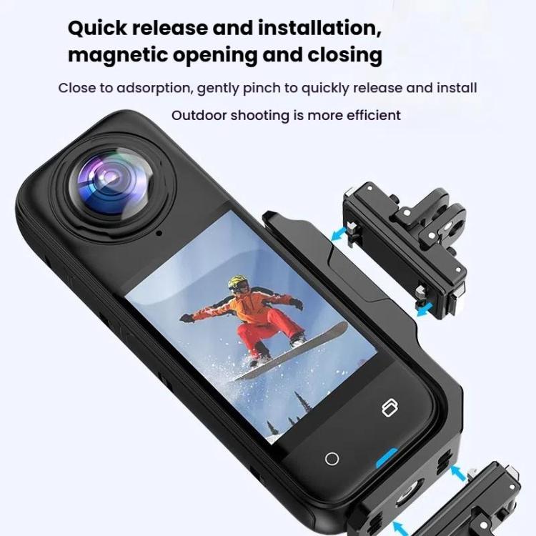لـ Insta360 X4 / X3 HEPAIL AC56 حامل معدني مغناطيسي عمودي أفقي، AC56