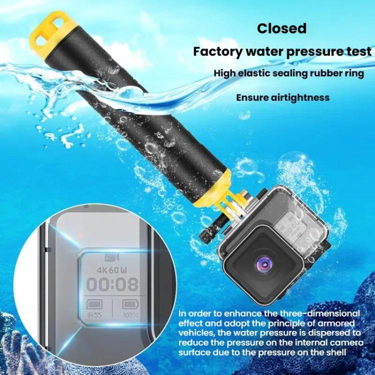 جراب TELESIN الواقي المقاوم للماء لكاميرا GoPro HERO8 باللون الأسود حتى عمق 50 مترًا، جراب غوص، ملحقات كاميرا رياضية