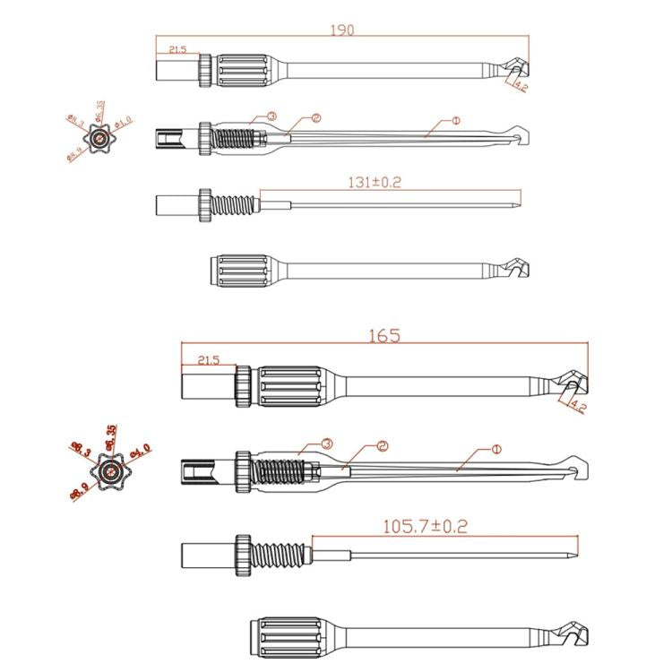 4mm Banana Jack Non-destructive Wire-free Steel Needle Auto Repair Line Detection Probe