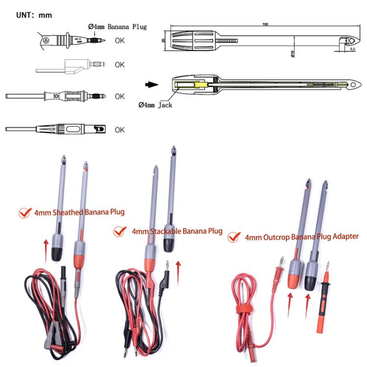 Banana Plug Multimeter Non-Destructive Piercing Probe