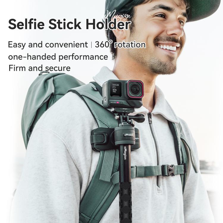 حامل عصا سيلفي من AMagisn، حقيبة ظهر لكاميرا الحركة، ملحق سريع لكاميرا Insta360 / DJI / GoPro