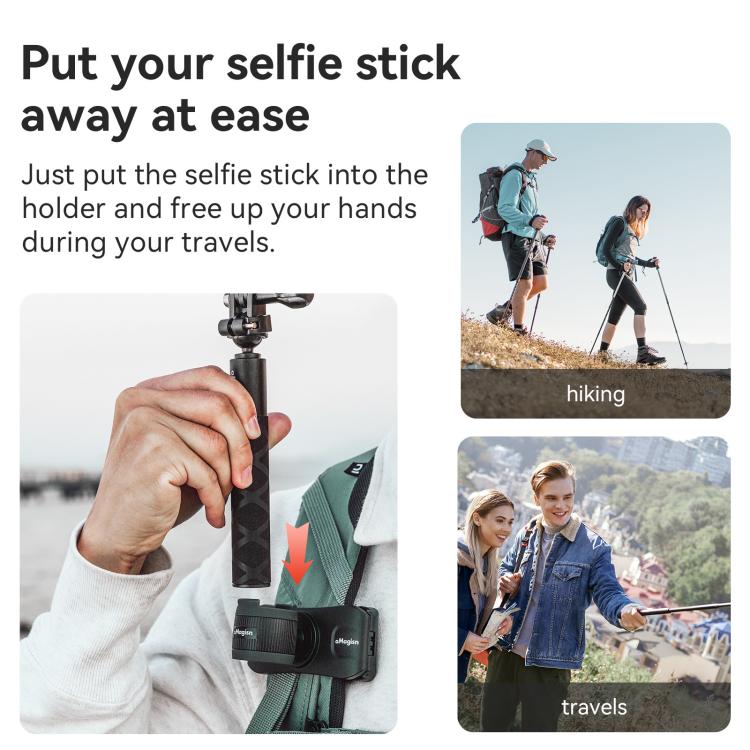 حامل عصا سيلفي من AMagisn، حقيبة ظهر لكاميرا الحركة، ملحق سريع لكاميرا Insta360 / DJI / GoPro