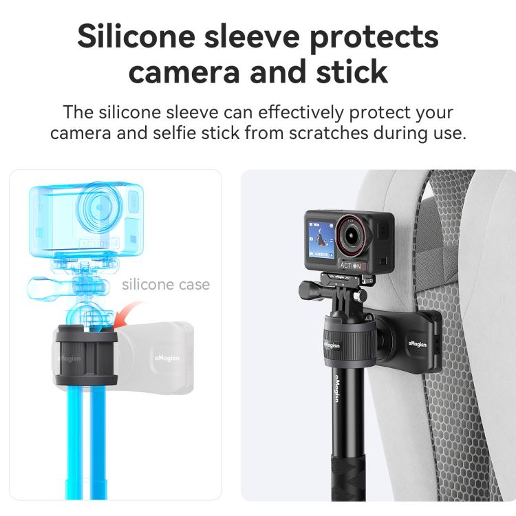 حامل عصا سيلفي من AMagisn، حقيبة ظهر لكاميرا الحركة، ملحق سريع لكاميرا Insta360 / DJI / GoPro