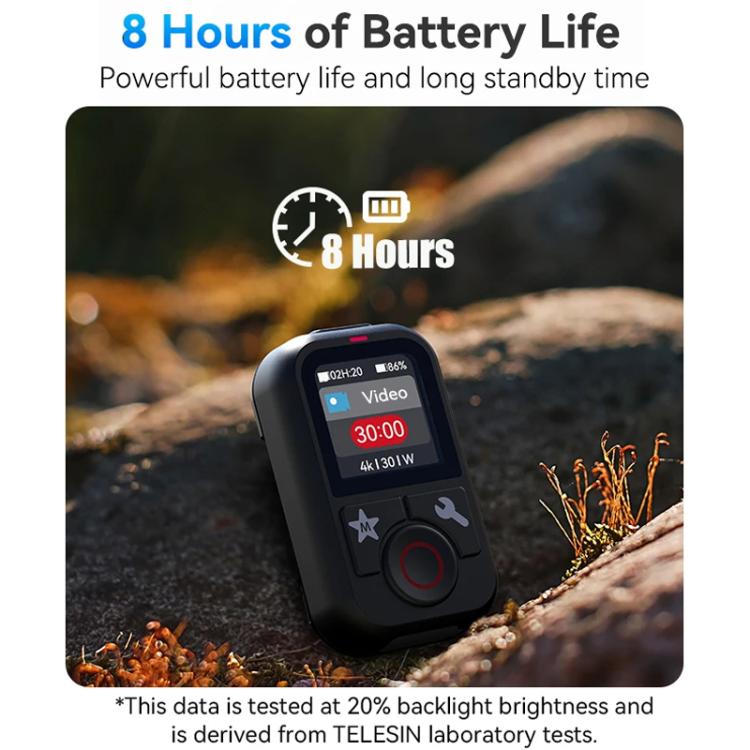 كاميرا رياضية T13 من TELESIN بمدى 60 متر مزودة بجهاز تحكم عن بعد لاسلكي بتقنية البلوتوث لكاميرا GoPro HERO13 أسود/12 أسود/11 أسود/10 أسود/9 أسود/8 أسود/ماكس