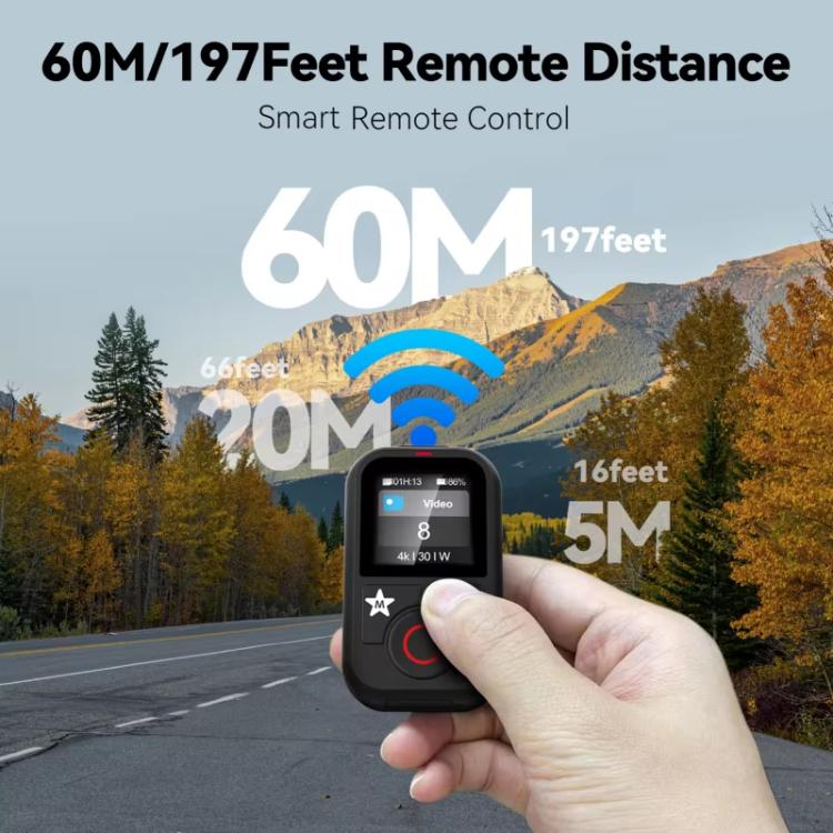 كاميرا رياضية T13 من TELESIN بمدى 60 متر مزودة بجهاز تحكم عن بعد لاسلكي بتقنية البلوتوث لكاميرا GoPro HERO13 أسود/12 أسود/11 أسود/10 أسود/9 أسود/8 أسود/ماكس