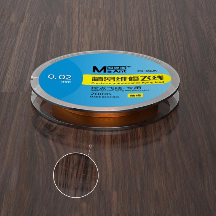 200m Mobile Phone Motherboard Precision Repair Flying Wire, MaAnt FX-001 0.01mm, MaAnt FX-002A 0.02mm Insulated, MaAnt FX-002 0.02mm Uninsulated, FX-009 0.009mm