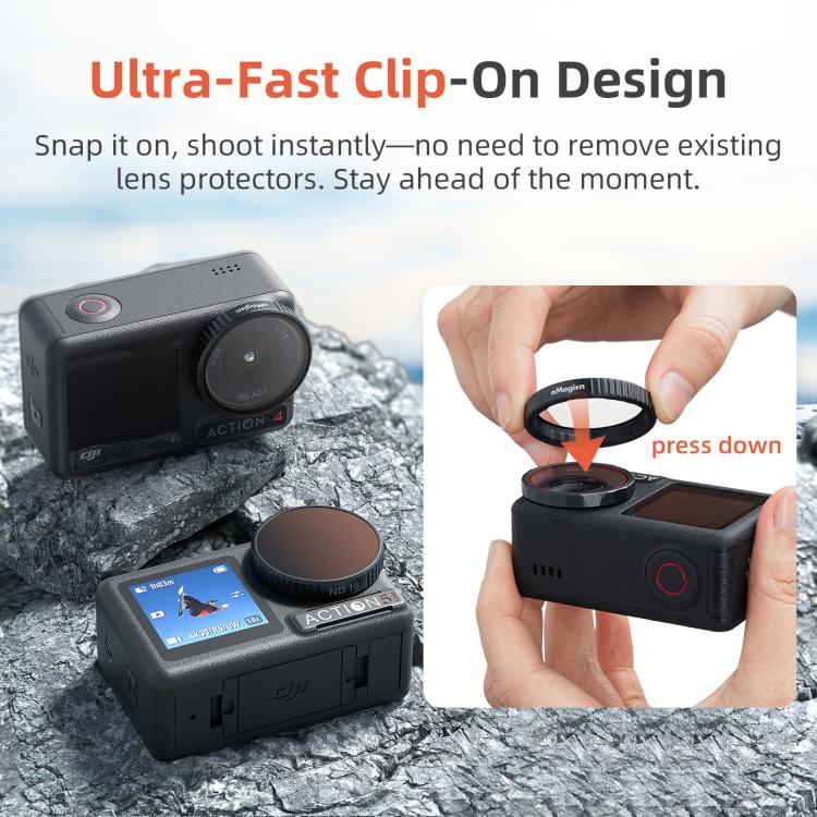 فلتر aMagisn لـ DJI Action 5 Pro / 4 / 3، UV، CPL، ND8+16+32+64، ND8+16+32+CPL