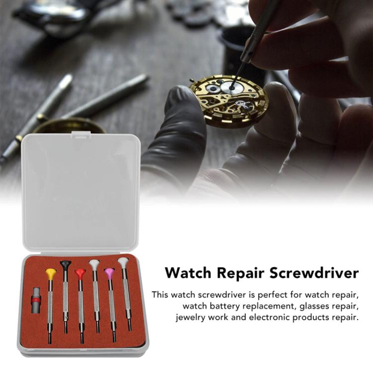 0.8-1.8mm Flat Type Screwdriver Watch Repairing Driver Tool, 6pcs / Set