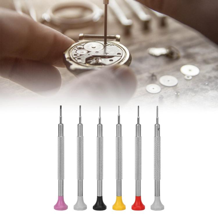 0.8-1.8mm Flat Type Screwdriver Watch Repairing Driver Tool, 6pcs / Set