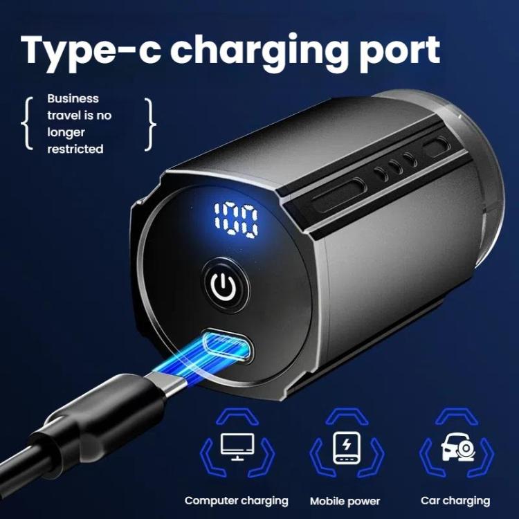 Portable Electric Shaver for Men with LCD Display – Travel-Friendly Mini Shaver, USB Type-C Fast Charging, Waterproof & Washable Design, 6-blade Head Dark Metallic Gray, Floating Blade Dark Metallic Gray, 6-blade Head Black, Floating Blade Black