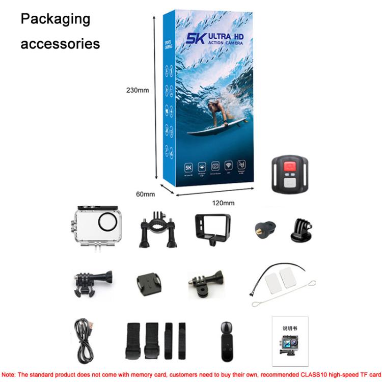 5K Action Camera Anti-Shake Outdoor HD Shooting Cycling Recorder Under Dive Camera
