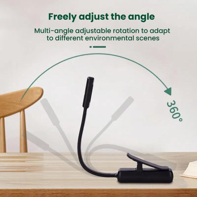 Portable Book Clip Lamp Dormitory Eye Protector Table Lamp Bedroom Night Lights, Battery Model White, Battery Model Black, Charging Model White, Charging Model Black