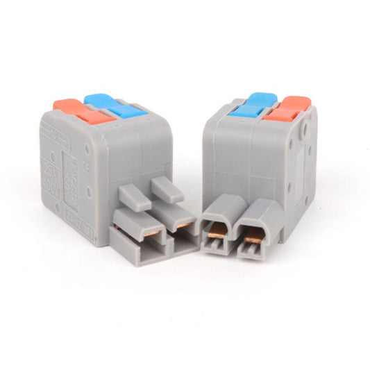 10pcs 2 In 2 Out Terminal Block Wire Push-on Quick Docking Snap Cap