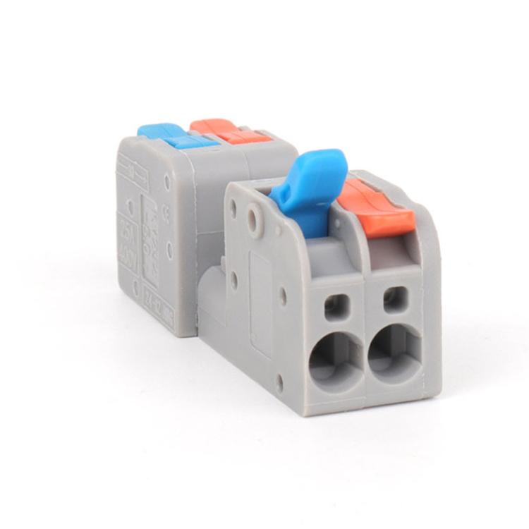 10pcs 2 In 2 Out Terminal Block Wire Push-on Quick Docking Snap Cap
