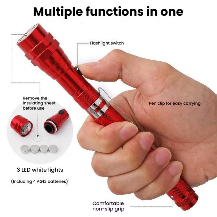 170mm-565mm 3LEDs Light Bendable Telescopic Multifunctional Picker Auto Repair Screw Tool, 170mm-565mm