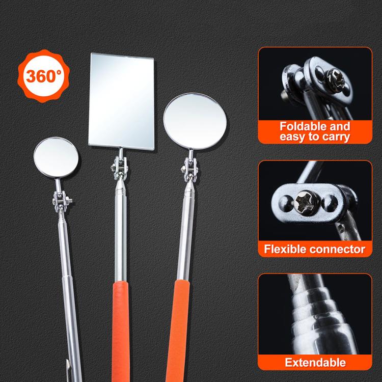 Stainless Steel Universal Rotating Telescopic Folding Viewfinder, Round 30mm, Orange 50mm, Square 85x52mm, Square with Light 65x40mm, Dual-color Round 30mm