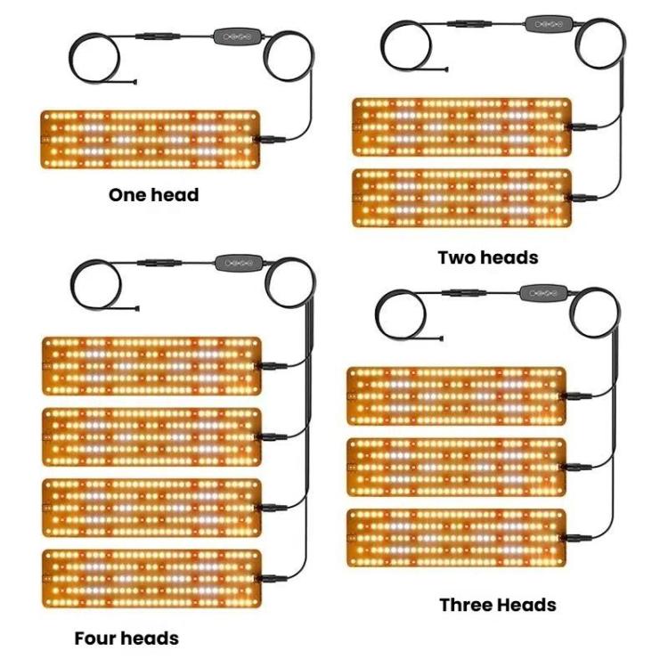 12V Sunlight-Like LED Panel Plant Growth Fill Light, Single Head, Two Head, Three Head, Four Head, 5V Mini USB
