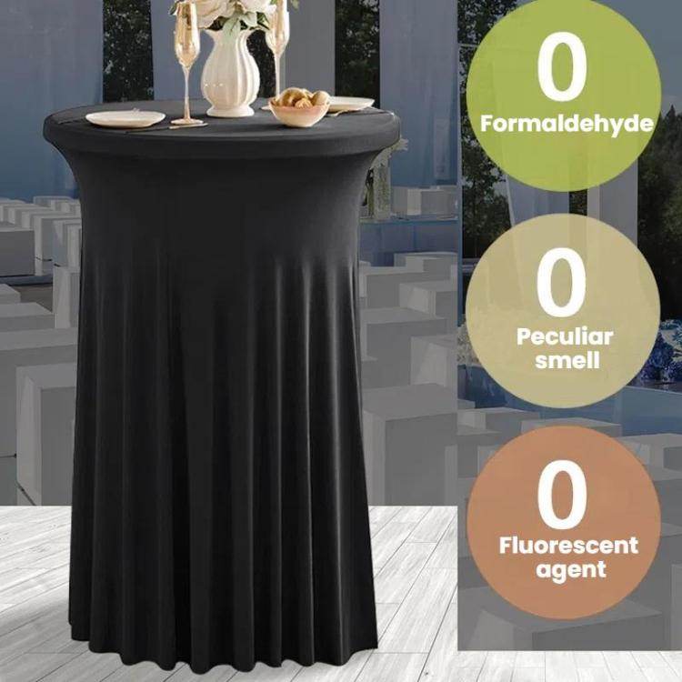 Simple Premium Feeling Business Conference Cocktail Bar Cover Round Sundress Stretch Table Cover, 60x110cm, 70x110cm, 80x110cm