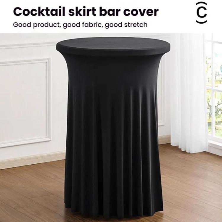 Simple Premium Feeling Business Conference Cocktail Bar Cover Round Sundress Stretch Table Cover, 60x110cm, 70x110cm, 80x110cm