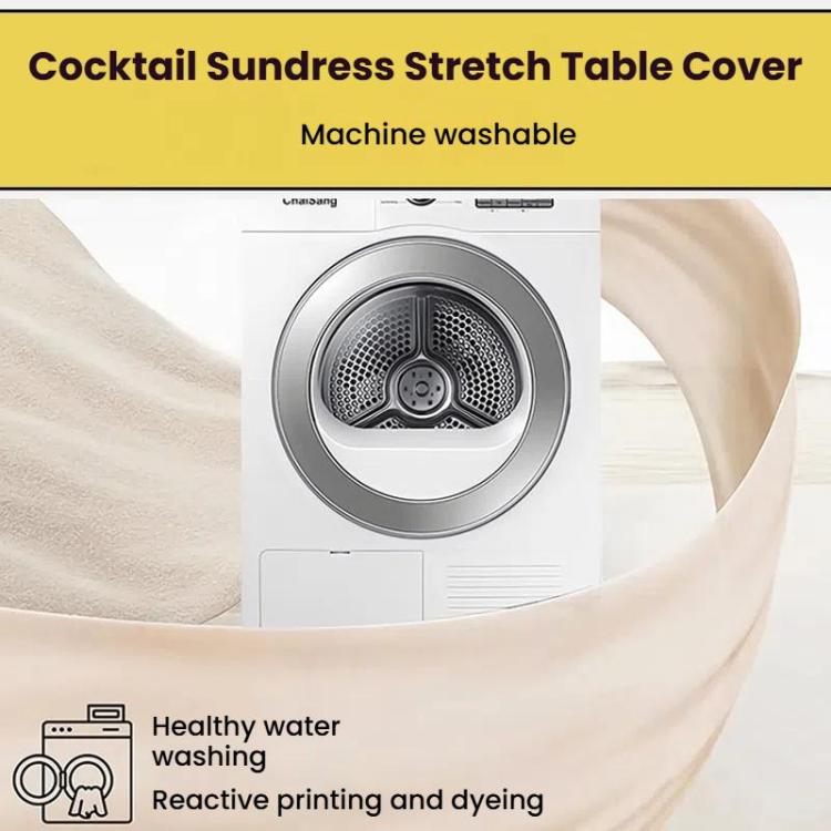 Simple Premium Feeling Business Conference Cocktail Bar Cover Round Sundress Stretch Table Cover, 60x110cm, 70x110cm, 80x110cm
