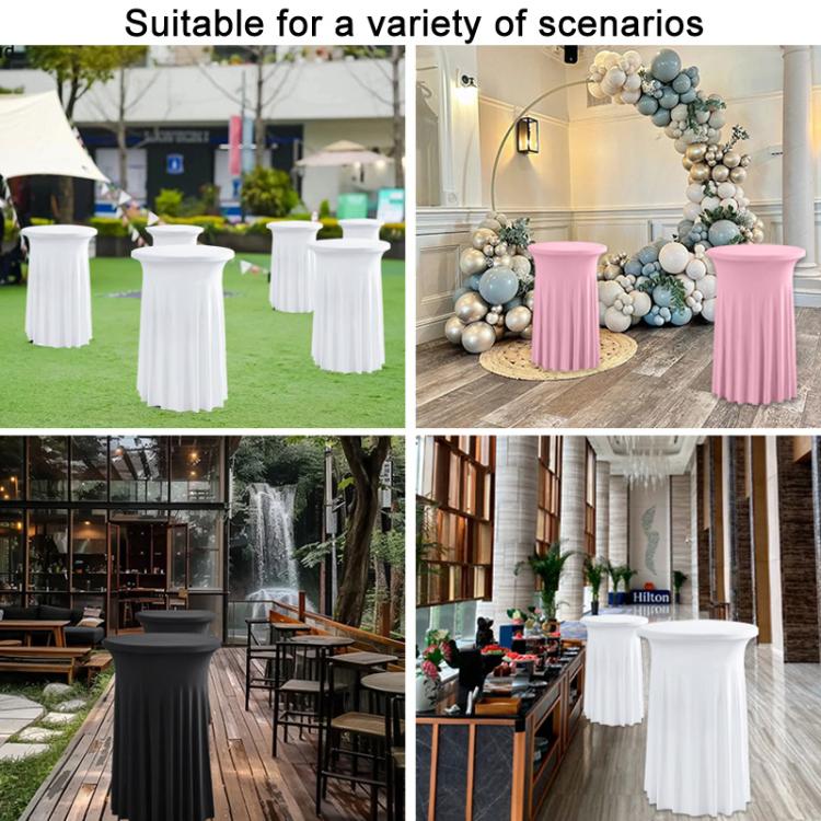 Simple Premium Feeling Business Conference Cocktail Bar Cover Round Sundress Stretch Table Cover, 60x110cm, 70x110cm, 80x110cm