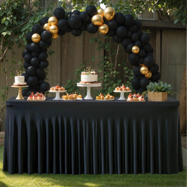 Spandex Table Skirt for Rectangle Table Stretchable Wrinkle Resistant Tablecloth for Weddings Parties Tradeshows, 122x60x76cm, 183x76x76cm, 243x76x76cm