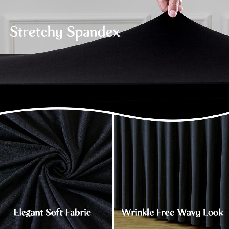 Spandex Table Skirt for Rectangle Table Stretchable Wrinkle Resistant Tablecloth for Weddings Parties Tradeshows, 122x60x76cm, 183x76x76cm, 243x76x76cm