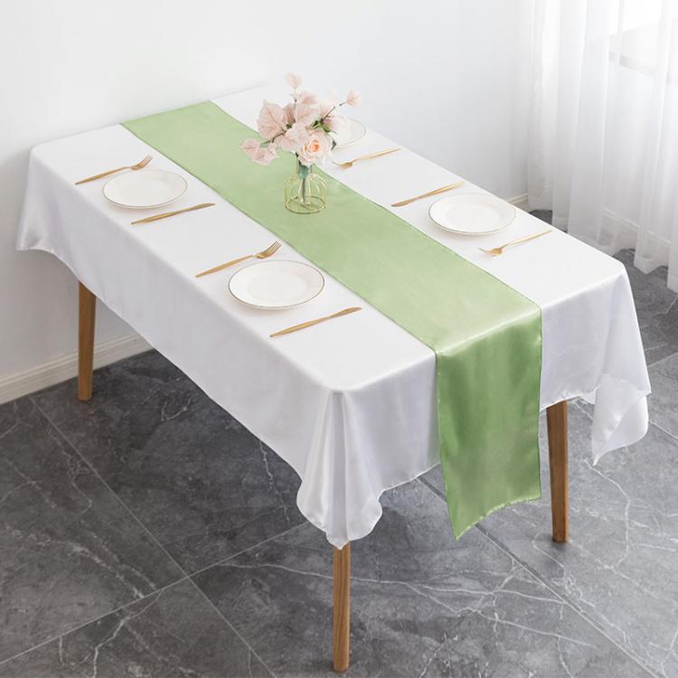 Hotel Wedding Tablecloth Decorative Polyester Sateen Coffee Table Runner Sateen Desk Flag, 29x275cm